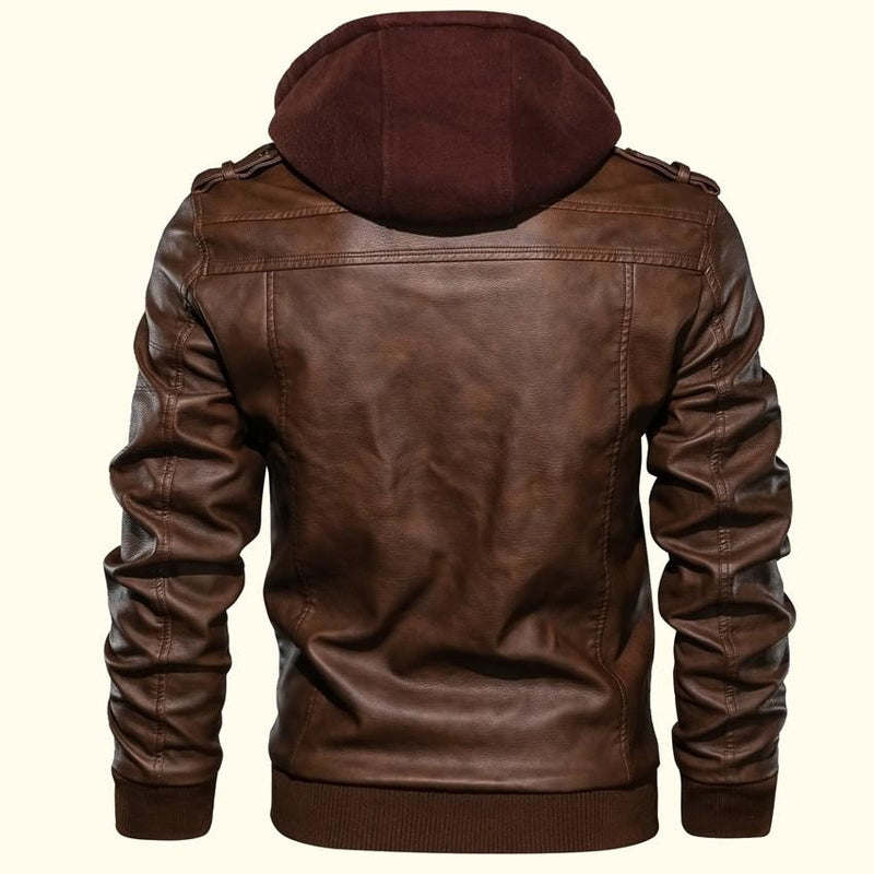Clinton Hooded Leather Jacket