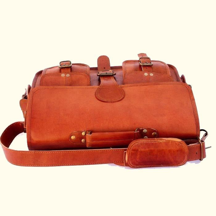 Handmade Leather Briefcase- Red