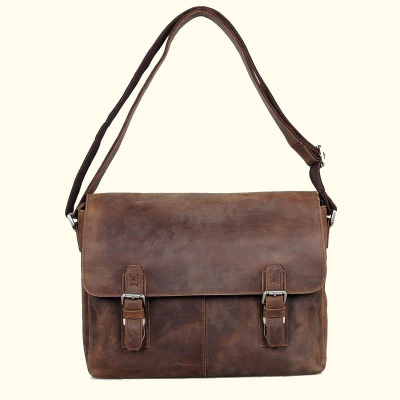 Crazy Horse Cow Leather Messenger Bag