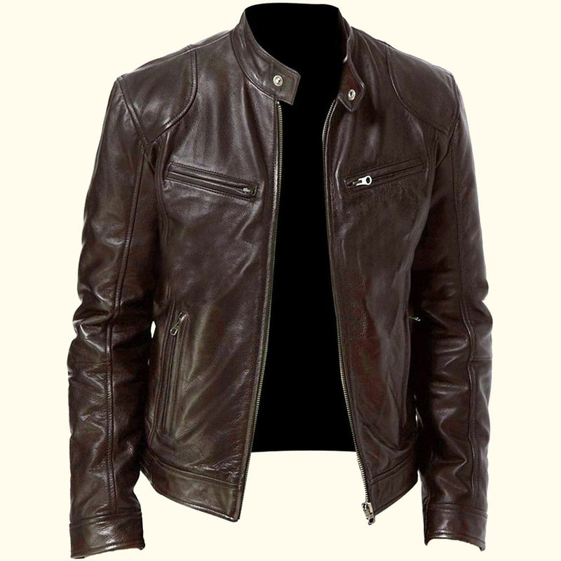Brown Moto Leather Jacket