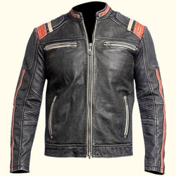 James Men's Vintage Motorcycle Leather Jacket