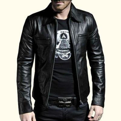 Leather jacket thin hot sale
